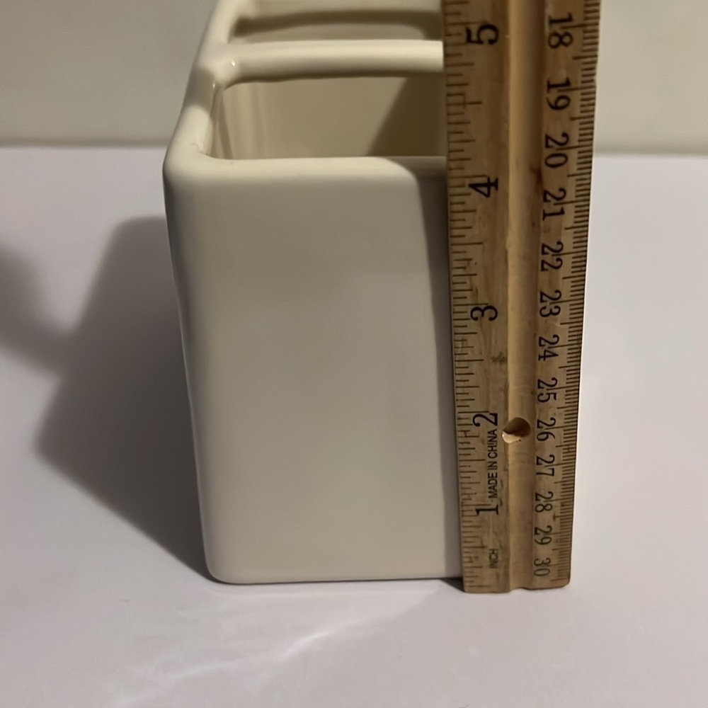 Rae Dunn Ceramic Holder Rainbow Pride Cosmetic Brushes Toothbrush Pens Store EUC - Picture 5 of 7